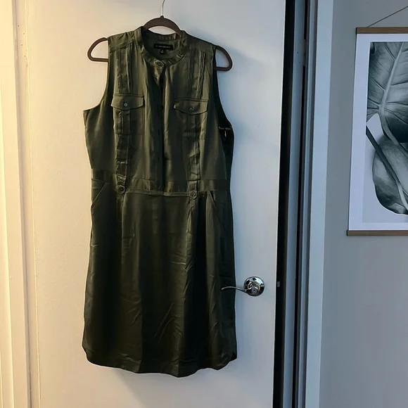 Banana Republic | Dresses | Banana Republic Green Satin Dress Size 4 |  Poshmark